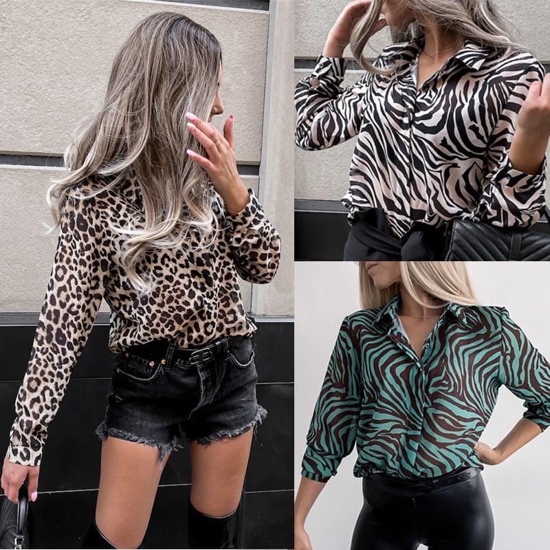 Elegant Long Sleeve Printed V-Neck Top for Women