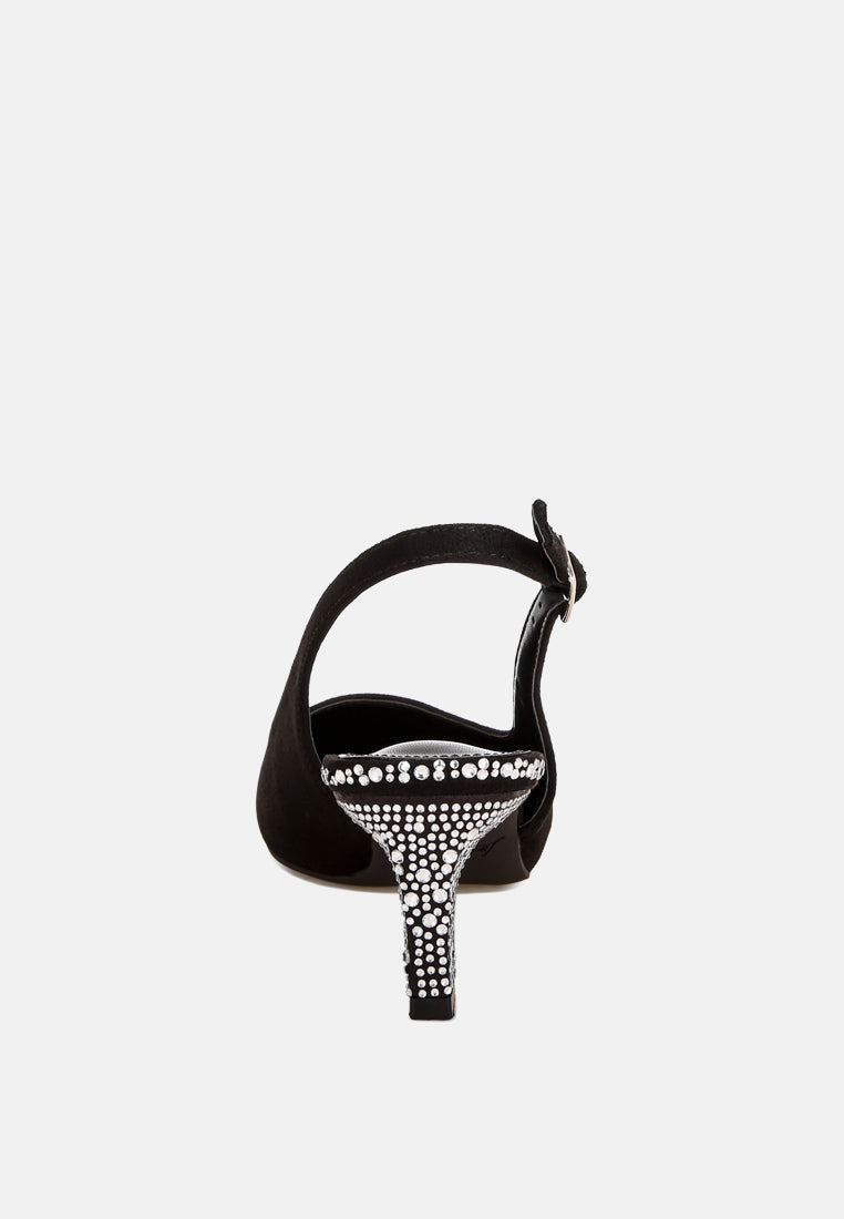 Ondrila Rhinestones Embellished Heels