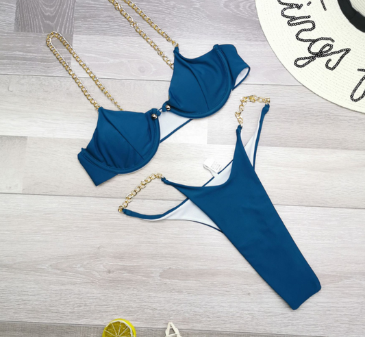 Metal Chain Bikini Swimsuit for Women