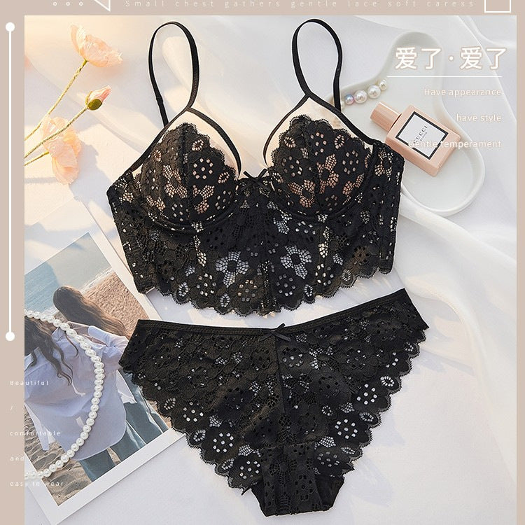 French Ultra-Thin Women's Bra Set for Summer