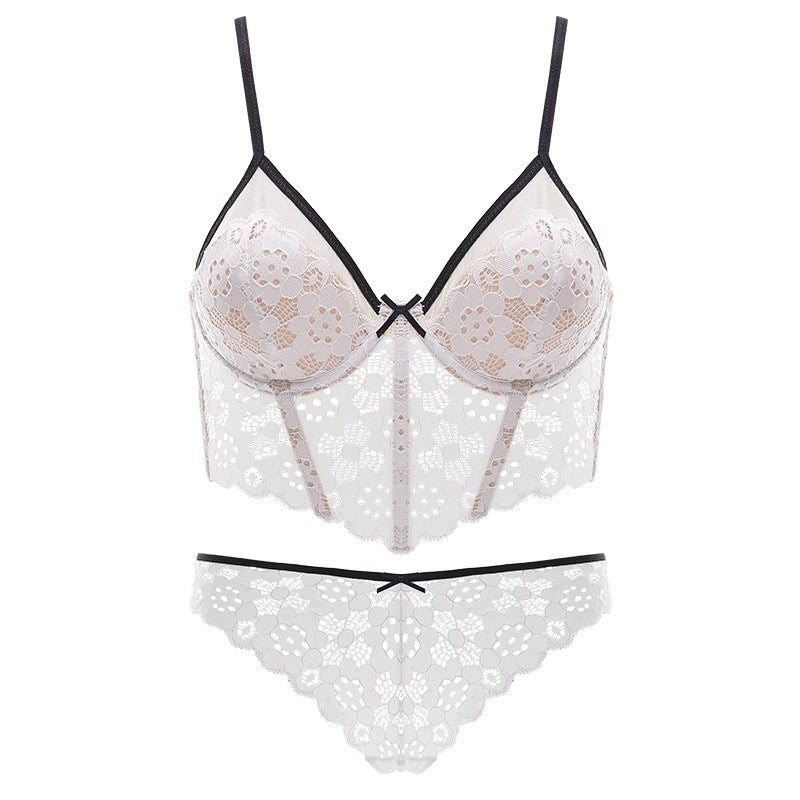 French Ultra-Thin Women's Bra Set for Summer