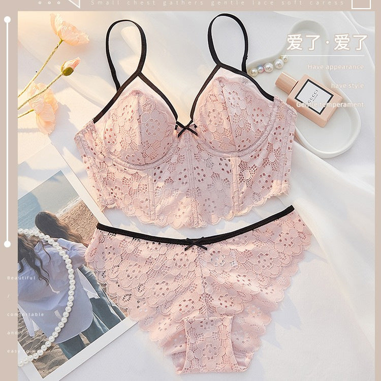 French Ultra-Thin Women's Bra Set for Summer