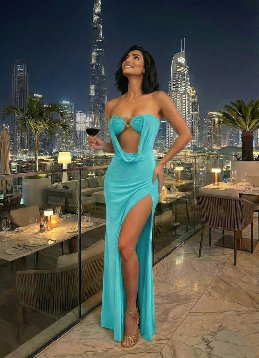 Floor-Length Evening Gown Maxi Dress