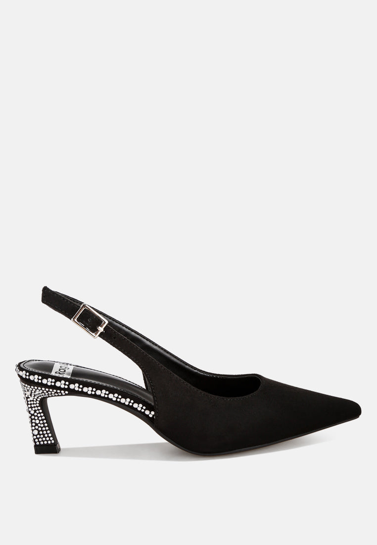 Ondrila Rhinestones Embellished Heels