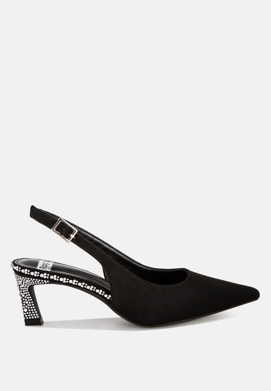 Ondrila Rhinestones Embellished Heels