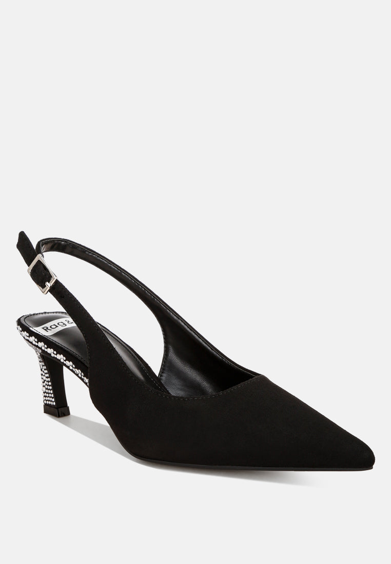 Ondrila Rhinestones Embellished Heels