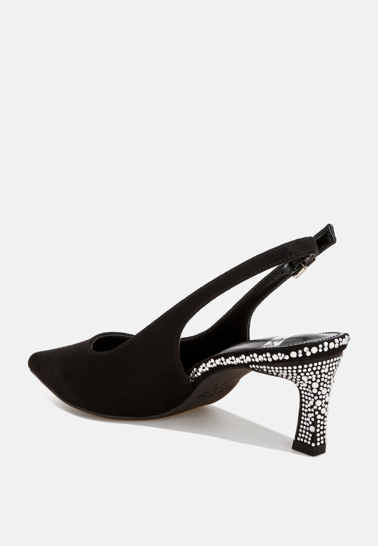 Ondrila Rhinestones Embellished Heels