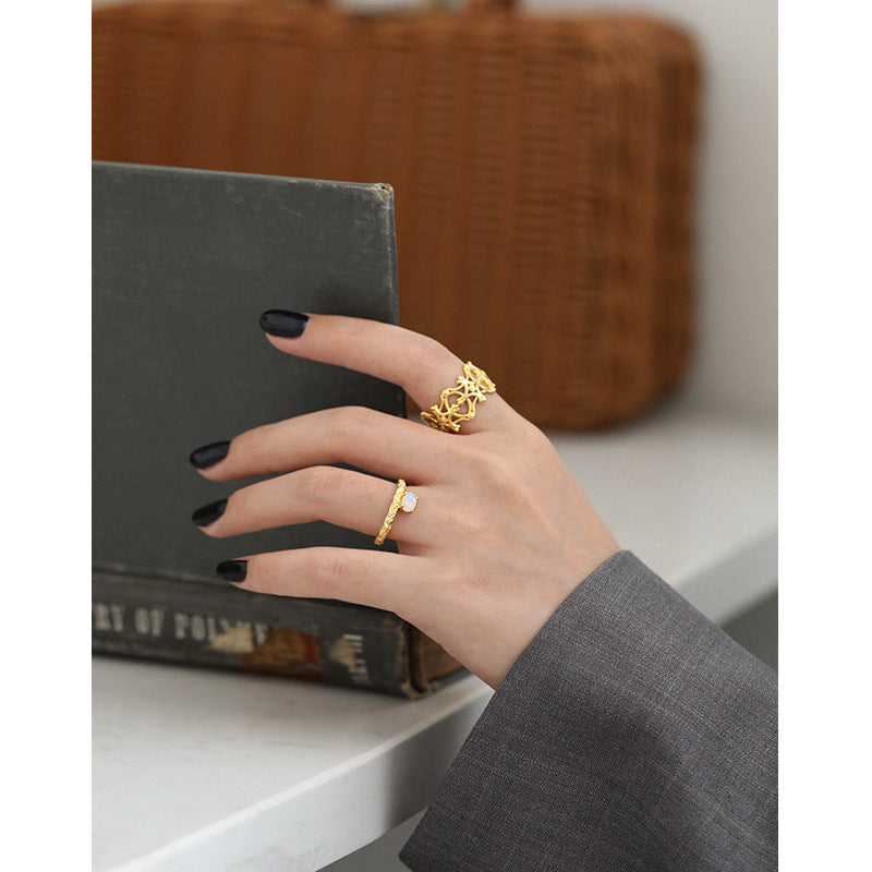 Niche Design Texture Ring for Women