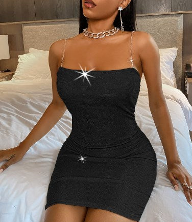 Gold Foil Bodycon Slip Dress for Women