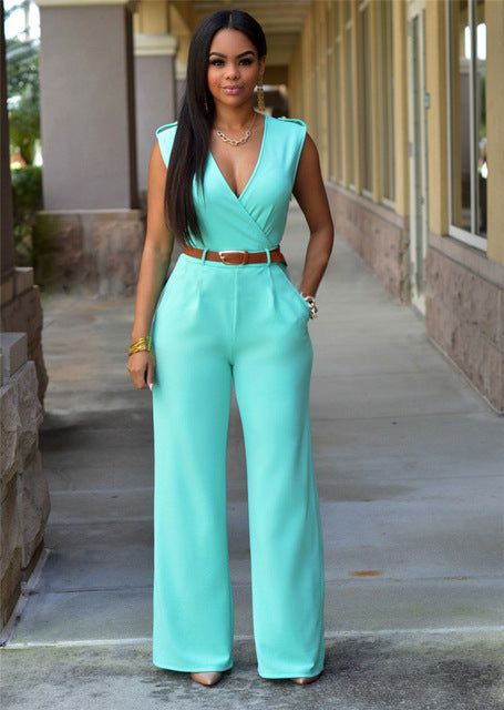 High Waist Solid V-Neck Sleeveless Slim Fit Bodysuit