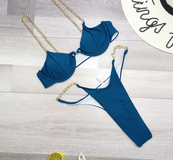 Metal Chain Bikini Swimsuit for Women
